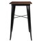 Flash Furniture Square Square Black Metal Bar Table, 23.5", 23.5" W, 23.5" L, 42" H, Wood, Wood Grain CH-31330-40M1-BK-GG - alternate 6